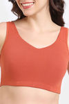 Zivame Double Layered Non Wired Full Coverage Bralette - Burnt Ochre — thumbnail 6